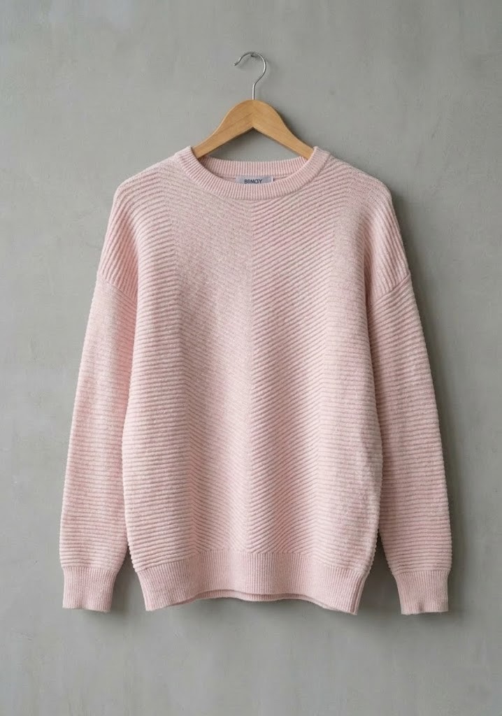 Sweater Ribbed Cashmere Touch Look